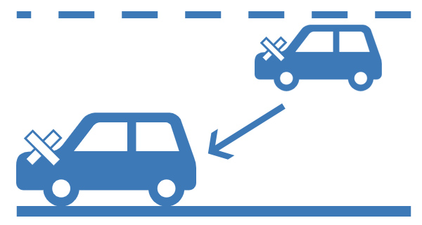 イメージ：事故車を安全な場所へ移動